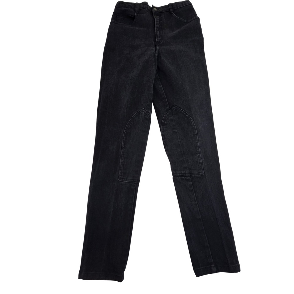 D.B. Riding Gear Vintage Black‎ High Waisted Equestrian Knee Patch 11 TJ519E